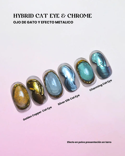 Hibrid cat eye + chrome Sip Nails