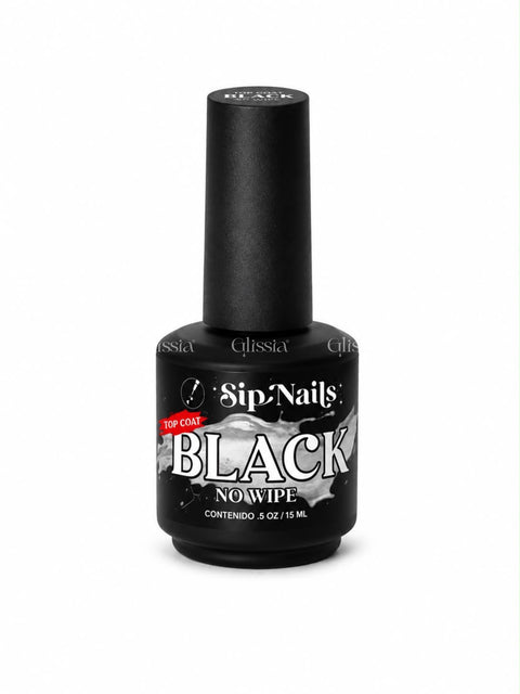 Black top coat Sip Nails