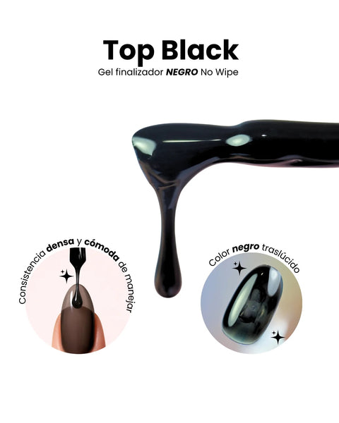 Black top coat Sip Nails