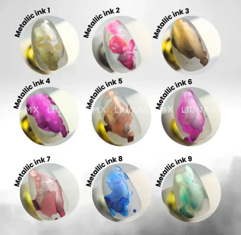 Metallic Ink Sip Nails